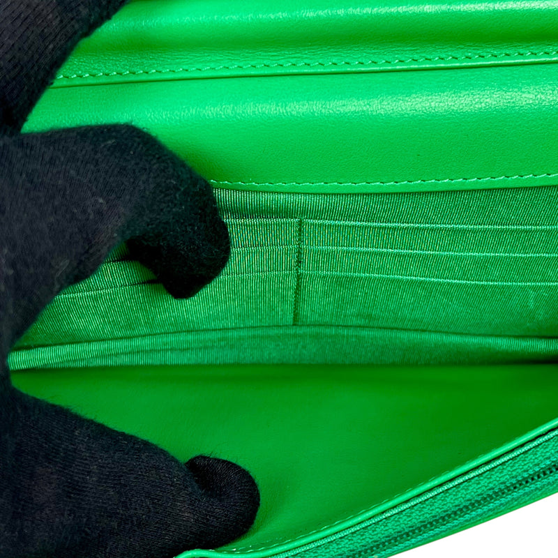 CHANEL Boy Chanel Caviar Leather Chain Wallet Shoulder Bag - Green 