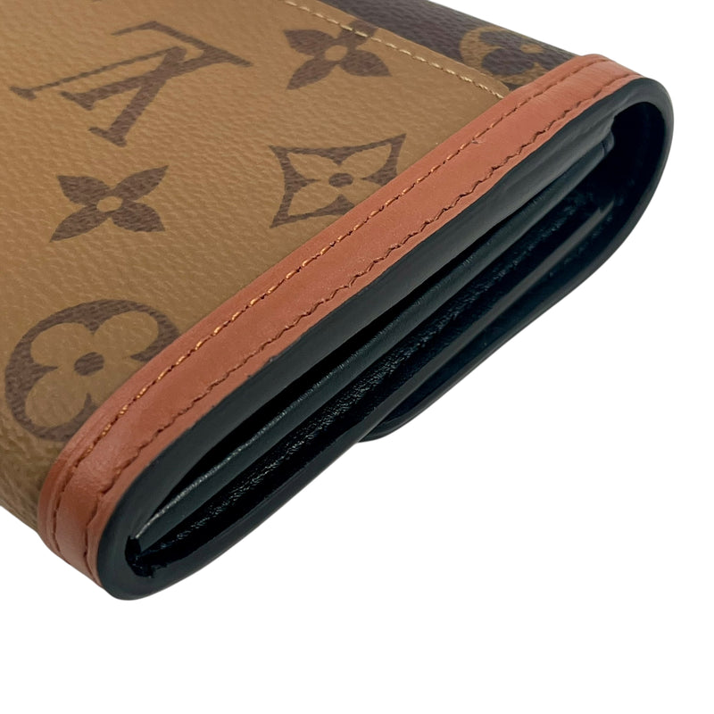 Louis Vuitton Monogram Canvas Reverse Portefeuille Sarah Dauphine Long Wallet - Brown 