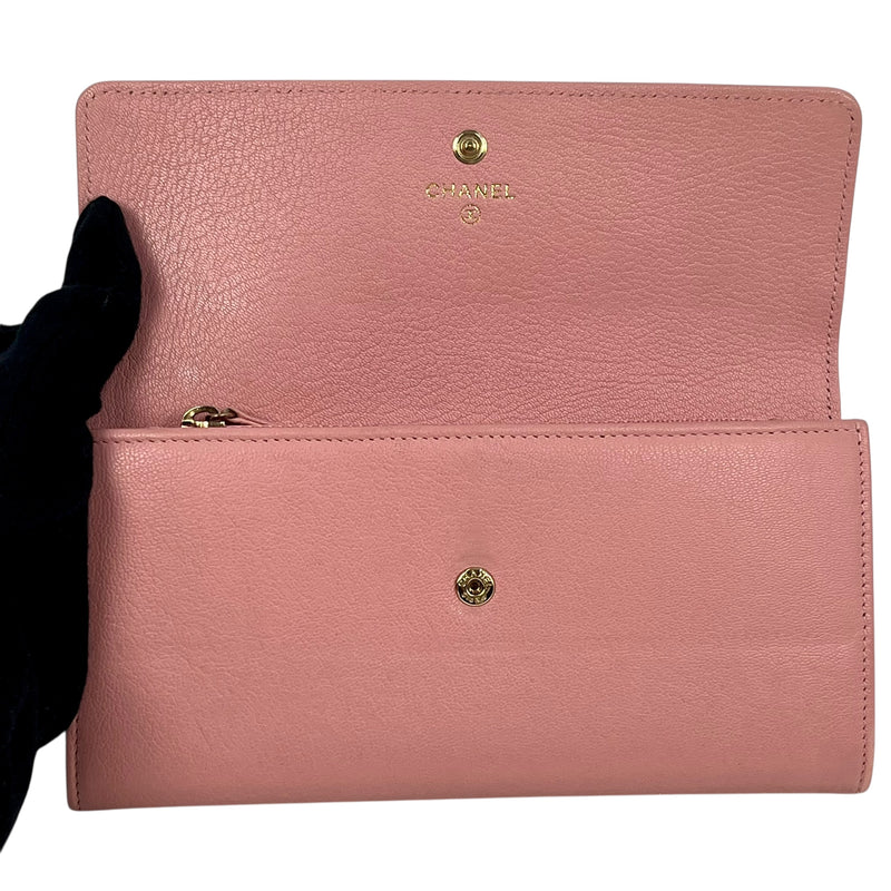 CHANEL キャビアスキン 長財布 ロングウォレット - ピンク