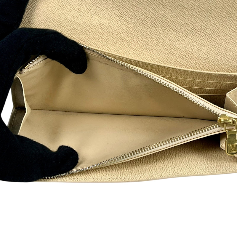 Louis Vuitton Damier Azur Portefeuille Sarah Long Wallet - White 