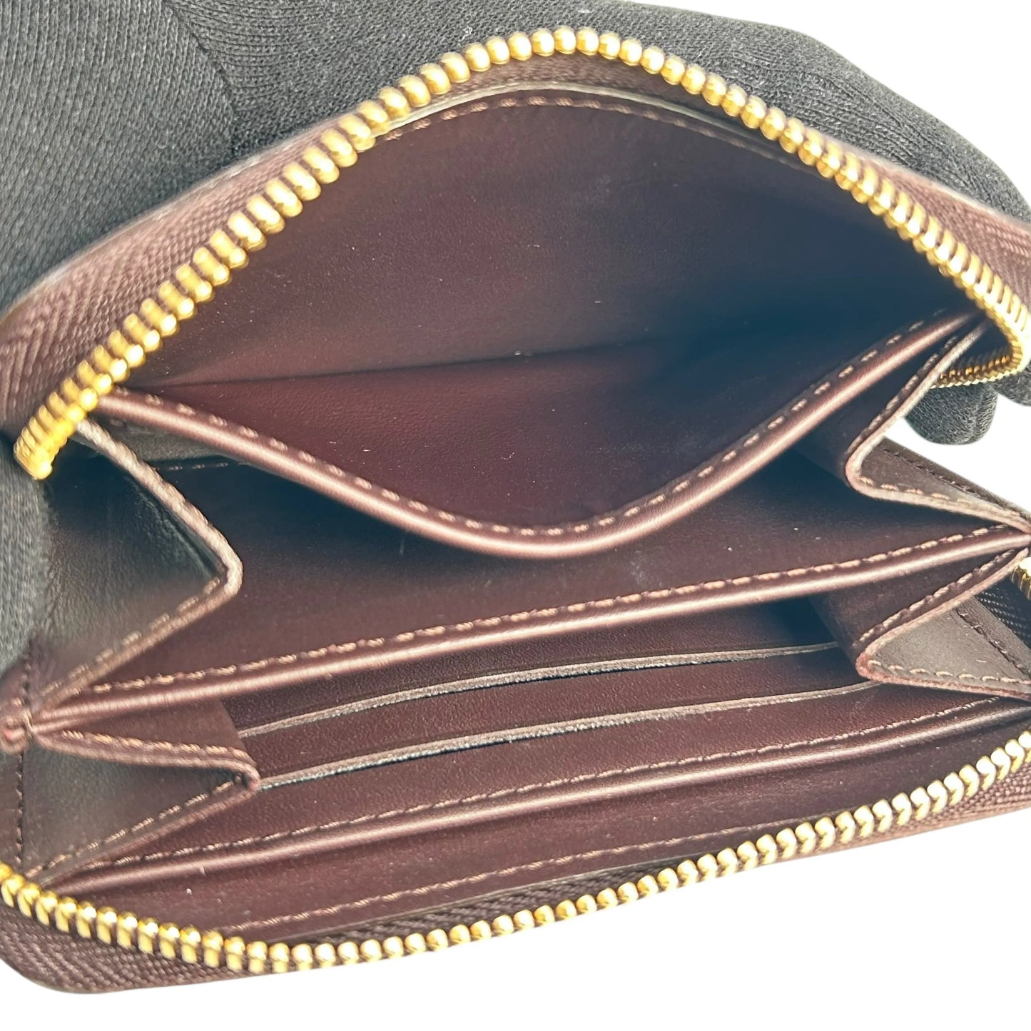 Louis Vuitton Vernis Zippy Card Case Bifold Compact Wallet - Dark Brown 