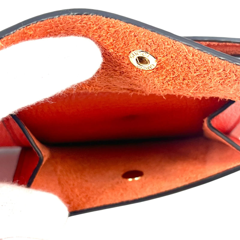 GUCCI GG Logo Embossed Bifold Compact Wallet - Orange 