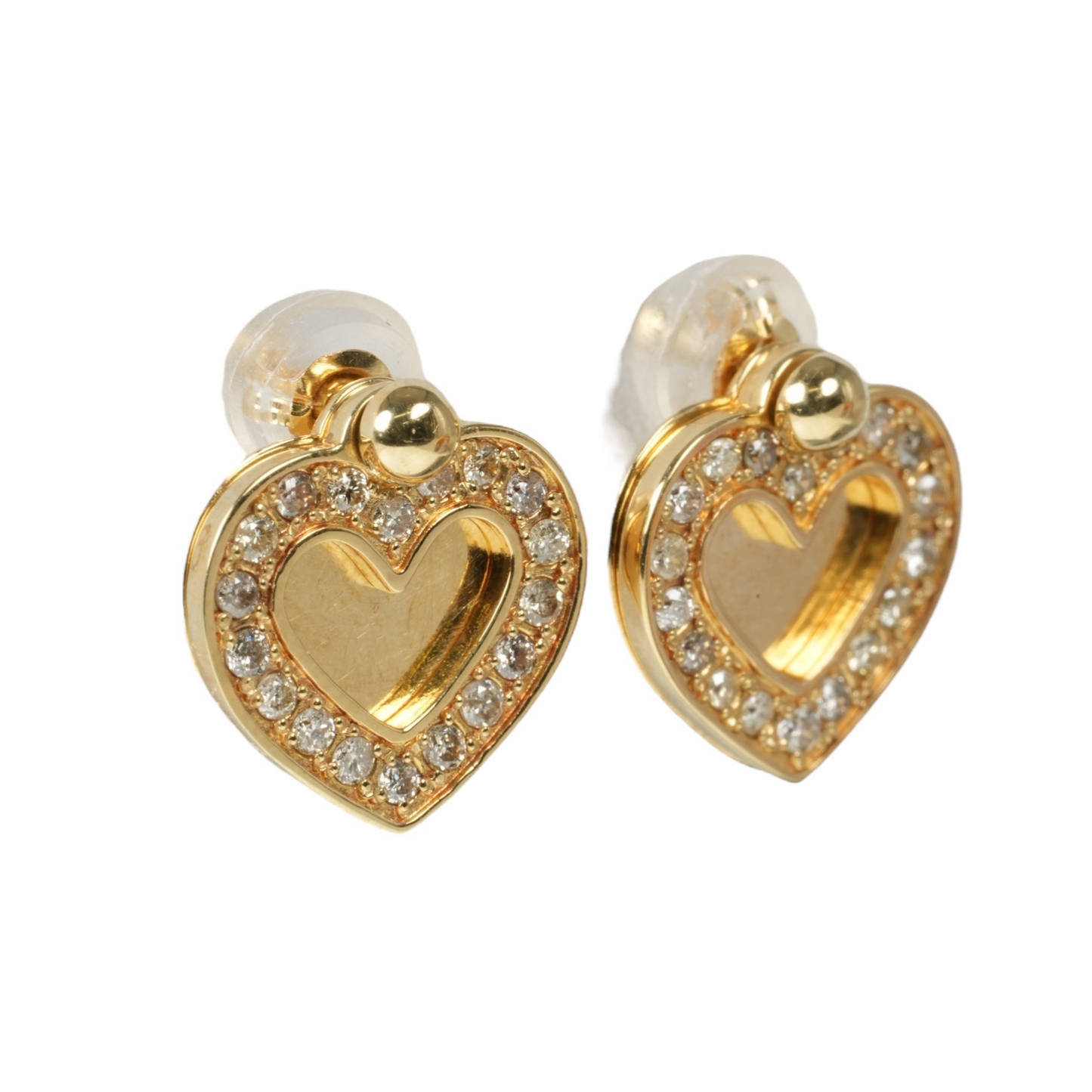 Diamond Heart Earrings - 18KYG - 06796 