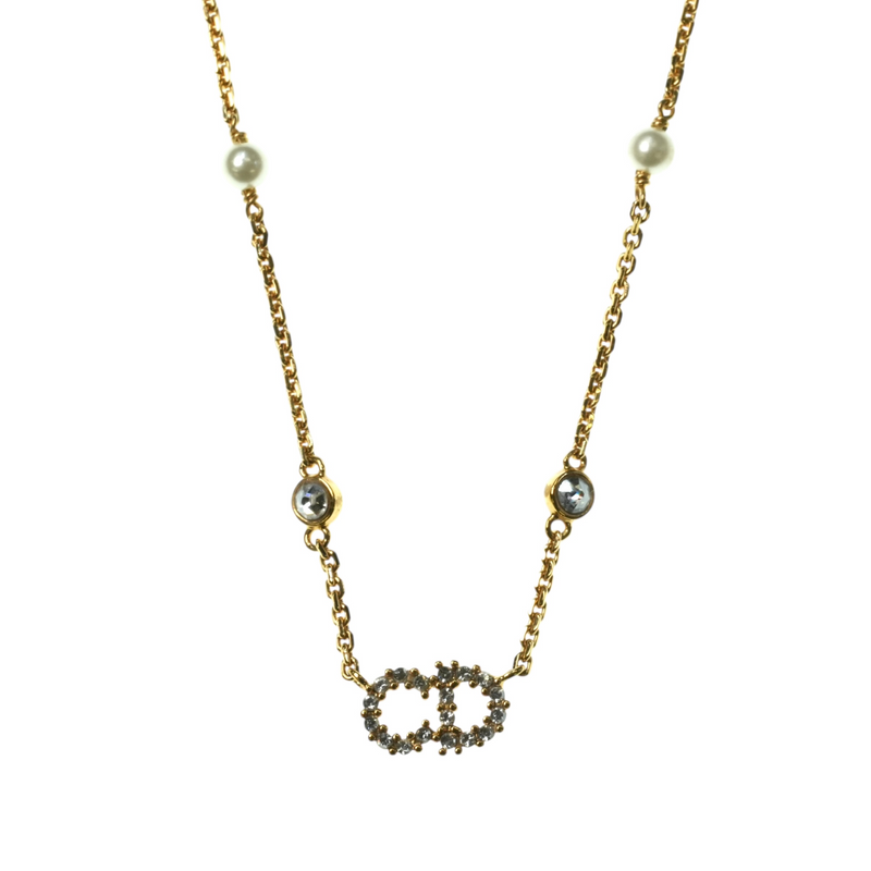 Dior Clair D Lune クレール ディー リュヌ レジンパール ネックレス - メタル