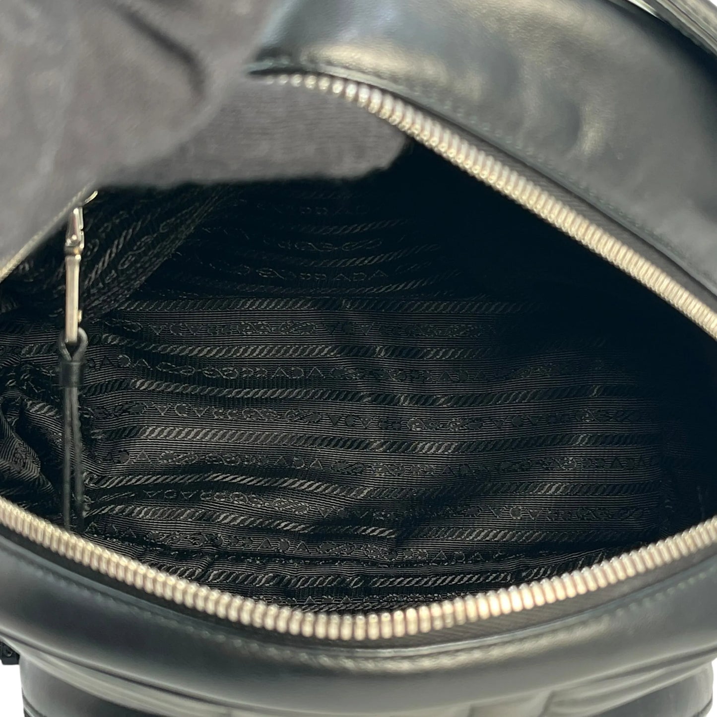 PRADA Diagram Leather Backpack - Black 