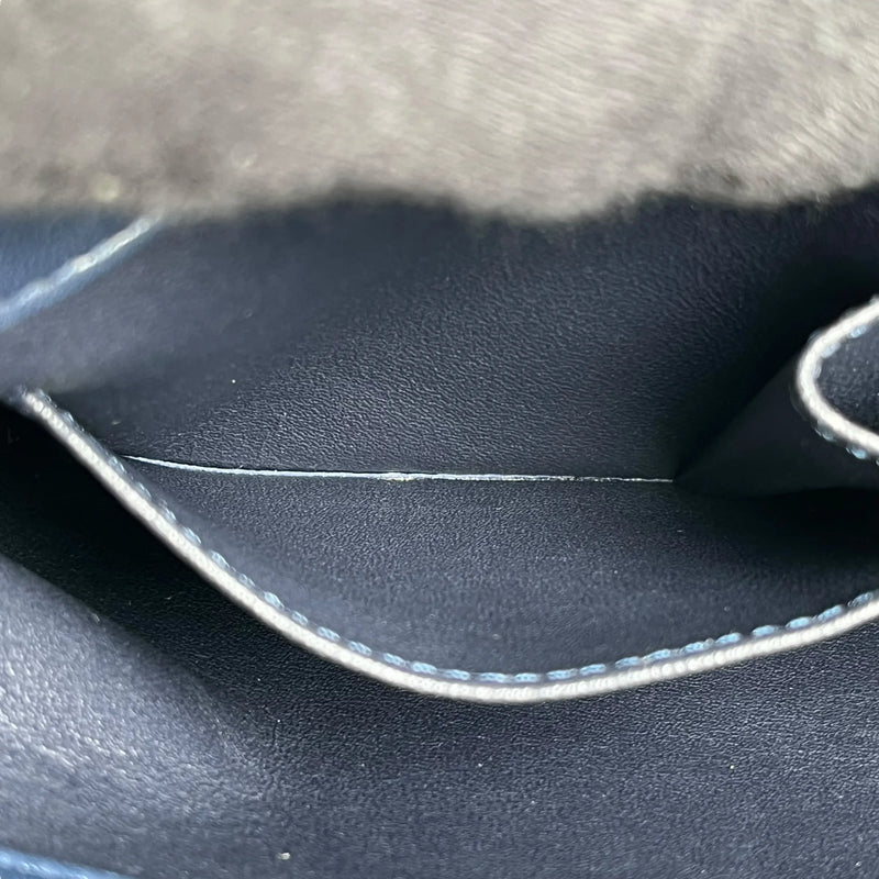 CHANEL Calfskin Matelassé Top Handle Trendy CC Handbag with Chain Shoulder Bag - Navy 