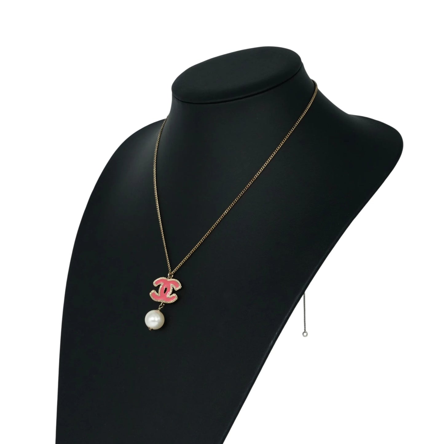 CHANEL CC ロゴ フェイクパール ネックレス - ピンク - メタル