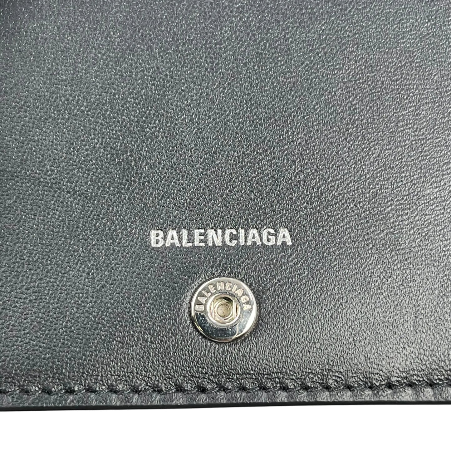 BALENCIAGA Crocodile Paper Card Case - Black 