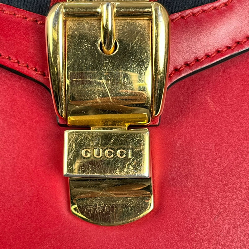 GUCCI Sylvie Chain Mini Handbag/Shoulder Bag - Red 