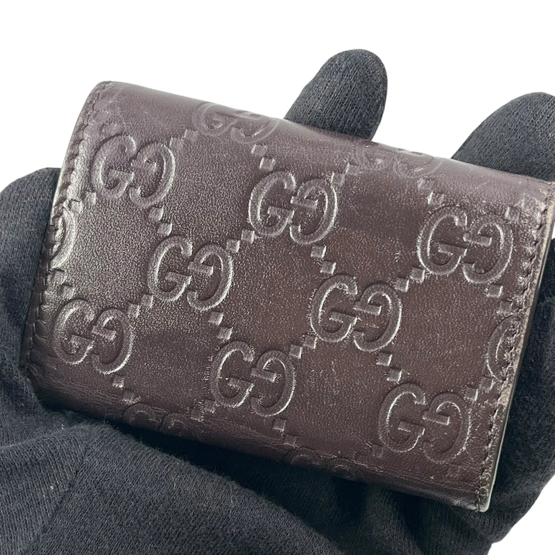 GUCCI Guccissima Key Case - Dark Brown 