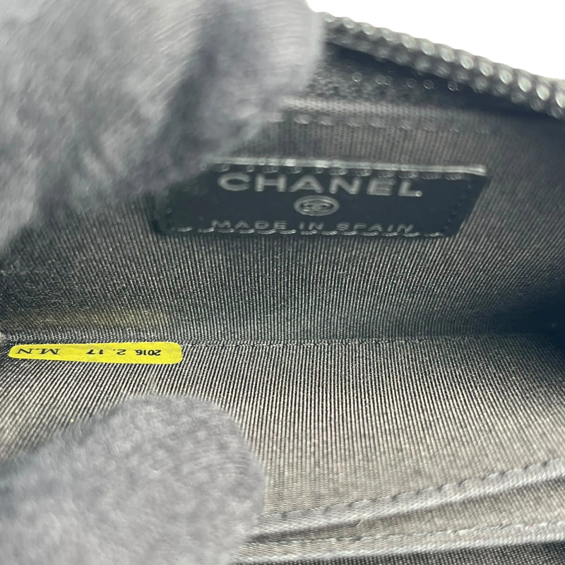 CHANEL CCロゴ キャビアスキン ジッピー カードケース コインケース - ブラック