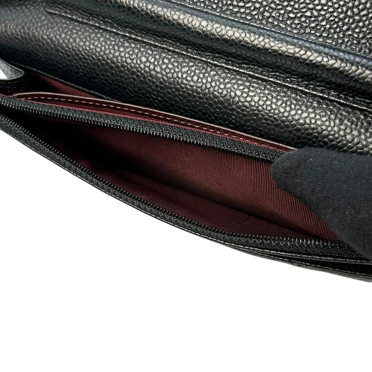 CHANEL マトラッセ キャビアスキン チェーンウォレット - ブラック - 34883