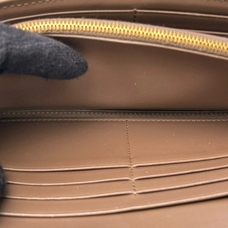 Bottega Veneta Intrecciato Flap Continental Long Wallet - Brown 