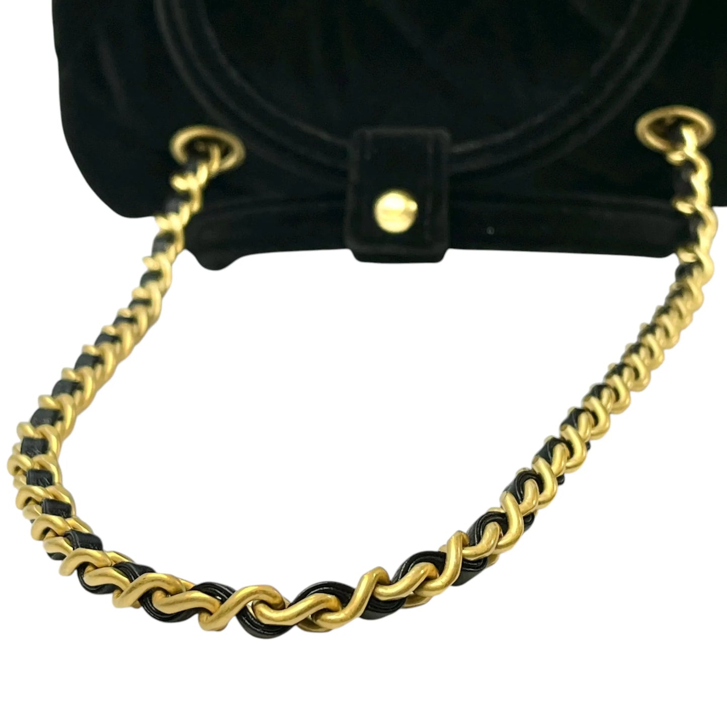 CHANEL Matelasse Boston Velvet Mini Shoulder Bag - Black 