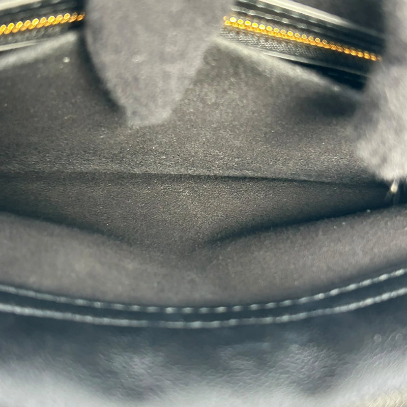 Christian Dior Jolie Top Handle Bag Calfskin Hand Bag Shoulder Bag - Black 