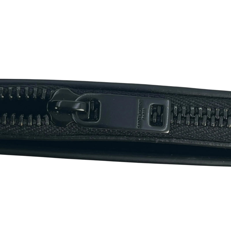 SAINT LAURENT Leather Pouch Long Wallet - Black 