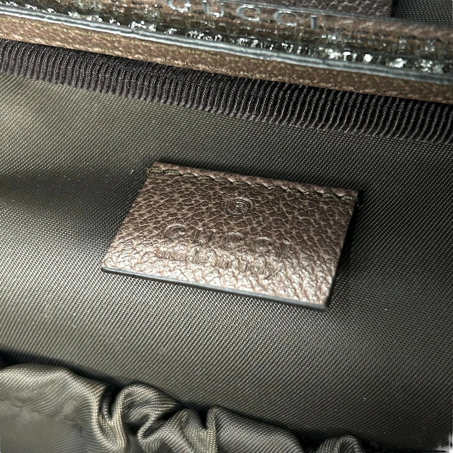 GUCCI オフィディア GGスプリーム キャンバス コスメティックケース ハンドバッグ - ブラウン