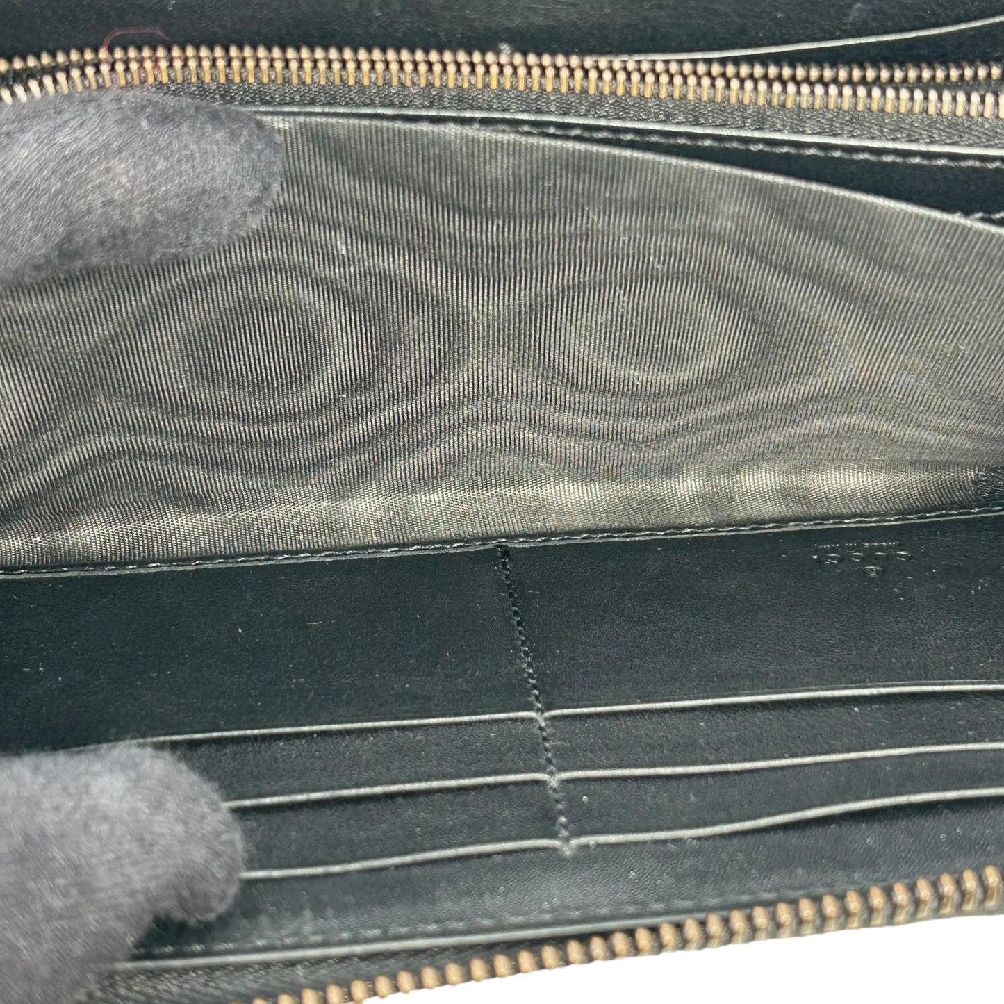 GUUCI Bamboo Round Zip Long Wallet - Beige x Brown 