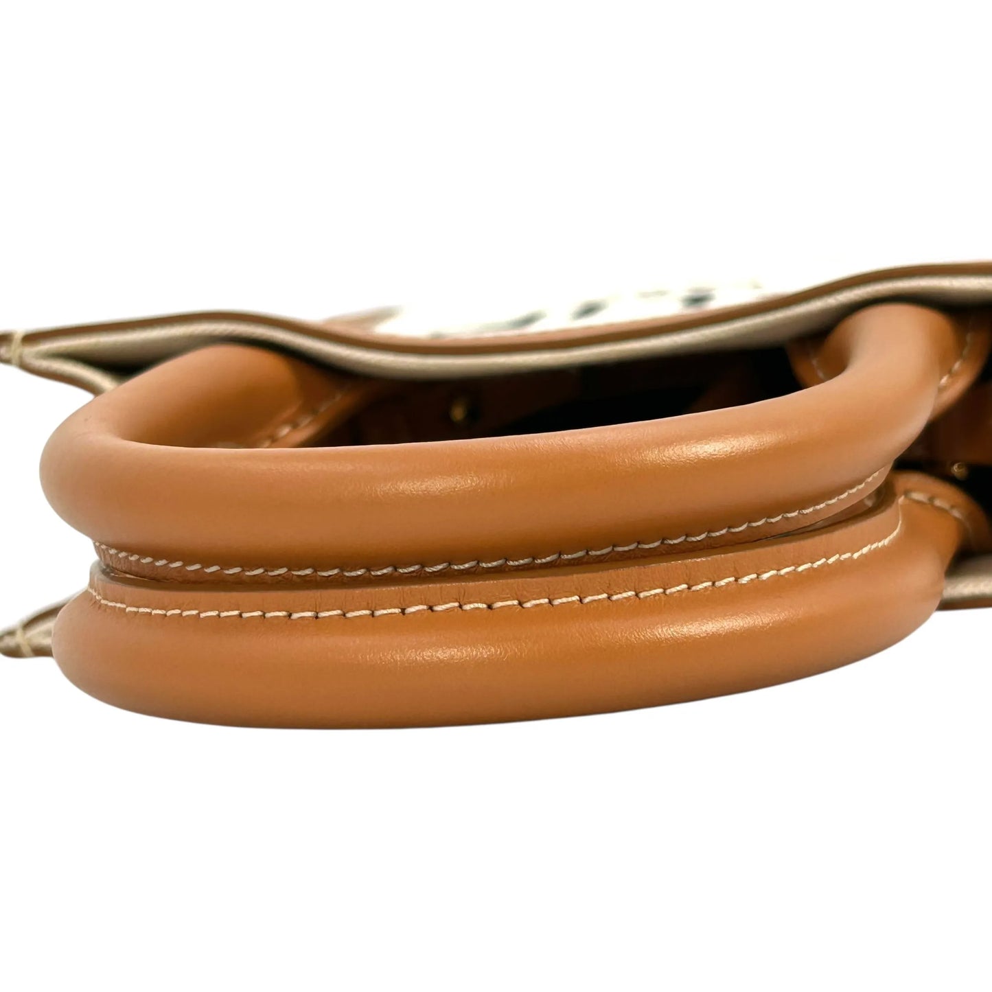 CELINE Mini Vertical Cabas Canvas Handbag/Shoulder Bag - White 