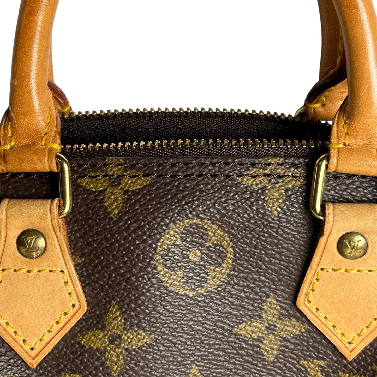 LOUIS VUITTON モノグラム ミニ スピーディ ハンドバッグ - ブラウン