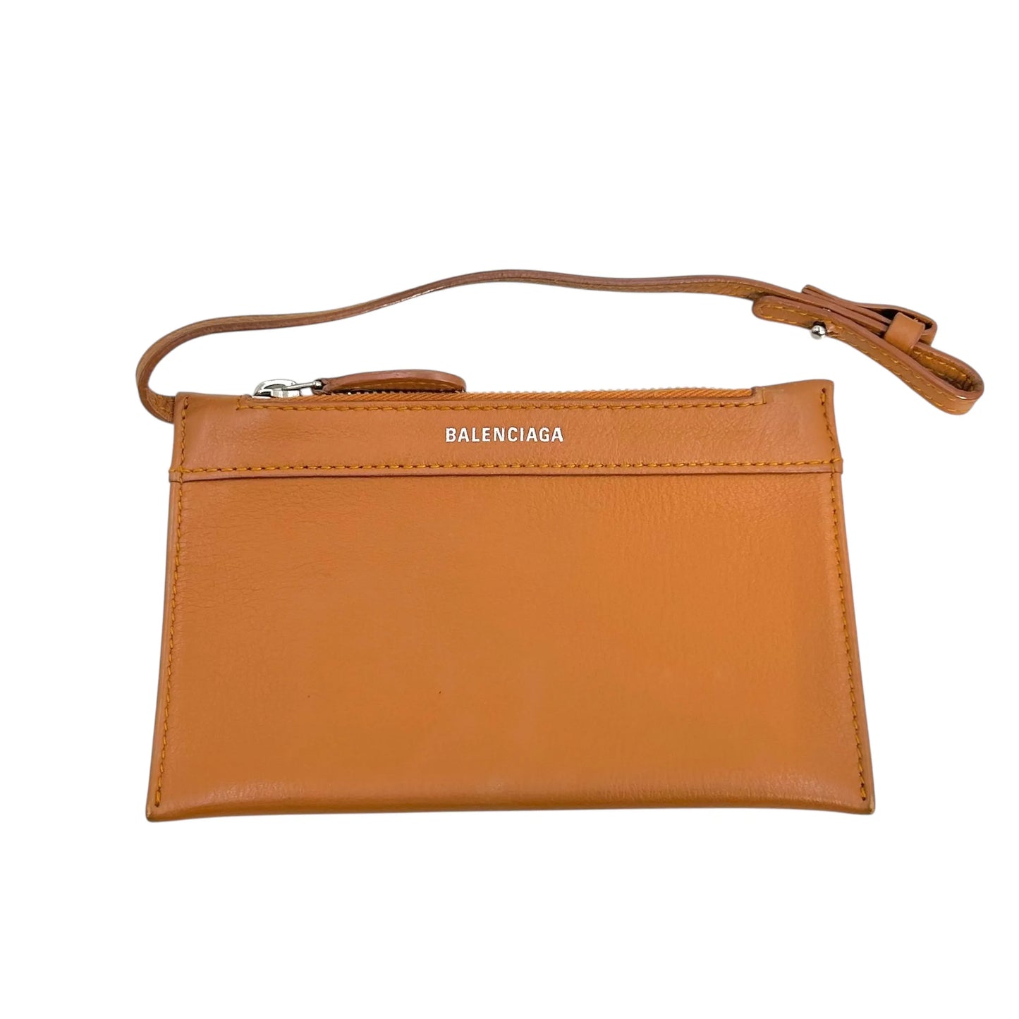 BALENCIAGA Navy Cabas Leather Handbag/Shoulder Bag - Brown 