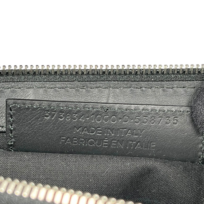 BALENCIAGA Logo Leather Clutch Bag - Black 