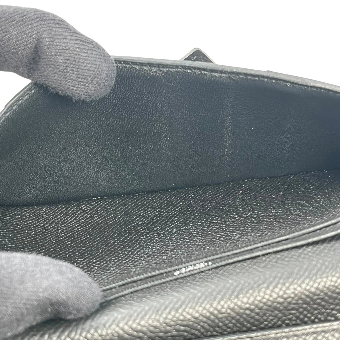 HERMES Bearn Souffle Epsom Leather Long Wallet (2014) - Black (R Stamp) 