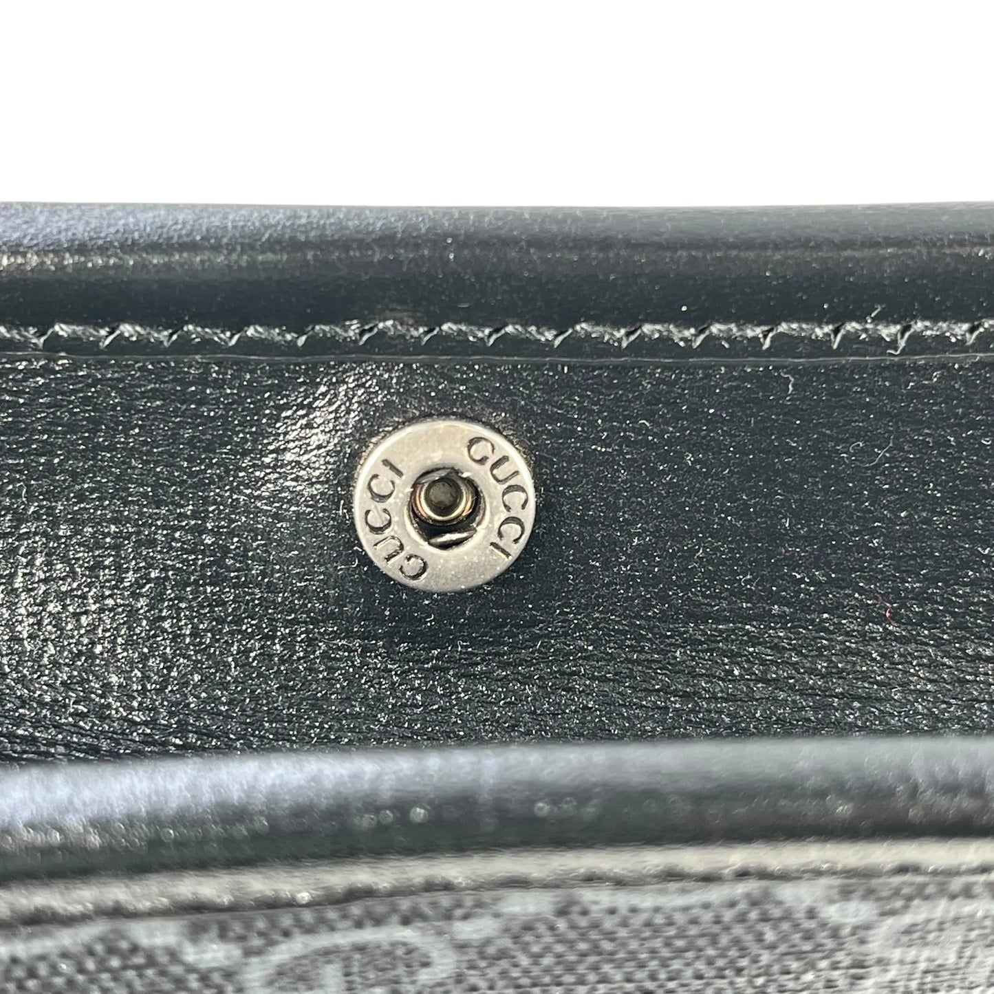 GUCCI GGスプリームキャンバス インターロッキングG クラッチバッグ - ブラック