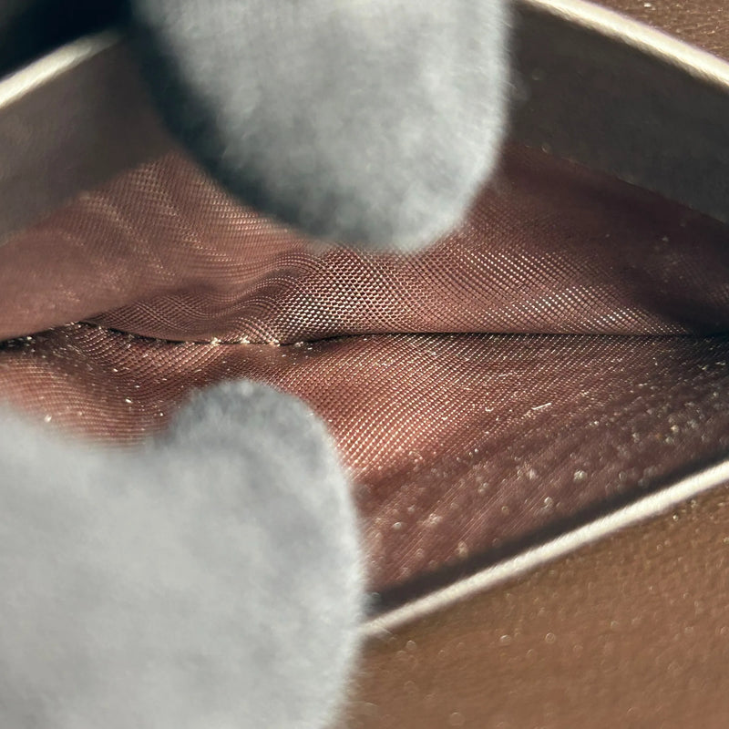 BOTTEGA VENETA Intrecciato Zip-Around Lambskin Long Wallet - Dark Brown 