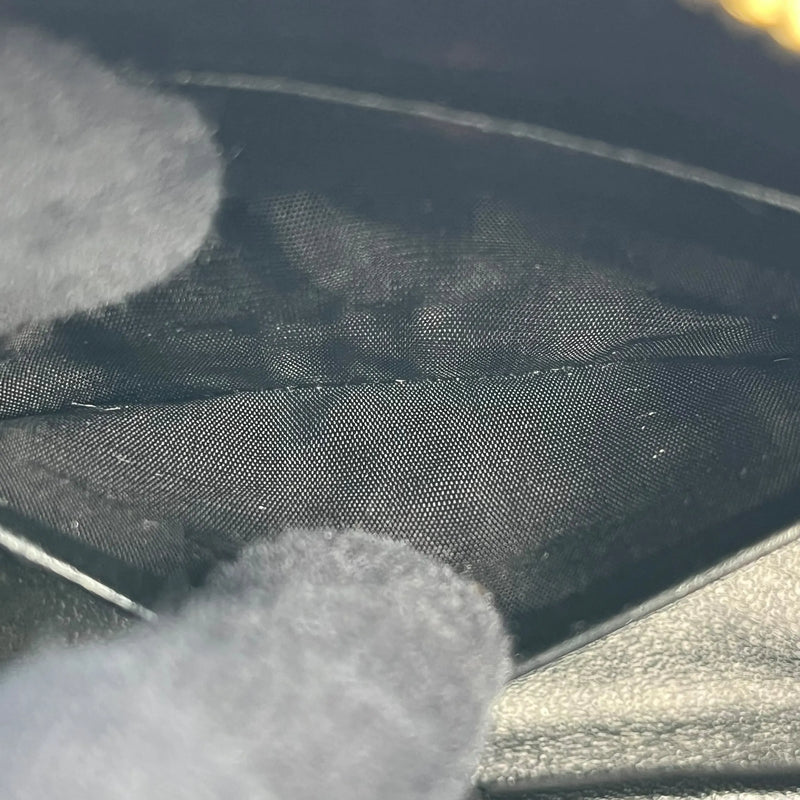 Saint Laurent Lou Mini Bag Calfskin Chain Shoulder Bag - Black 