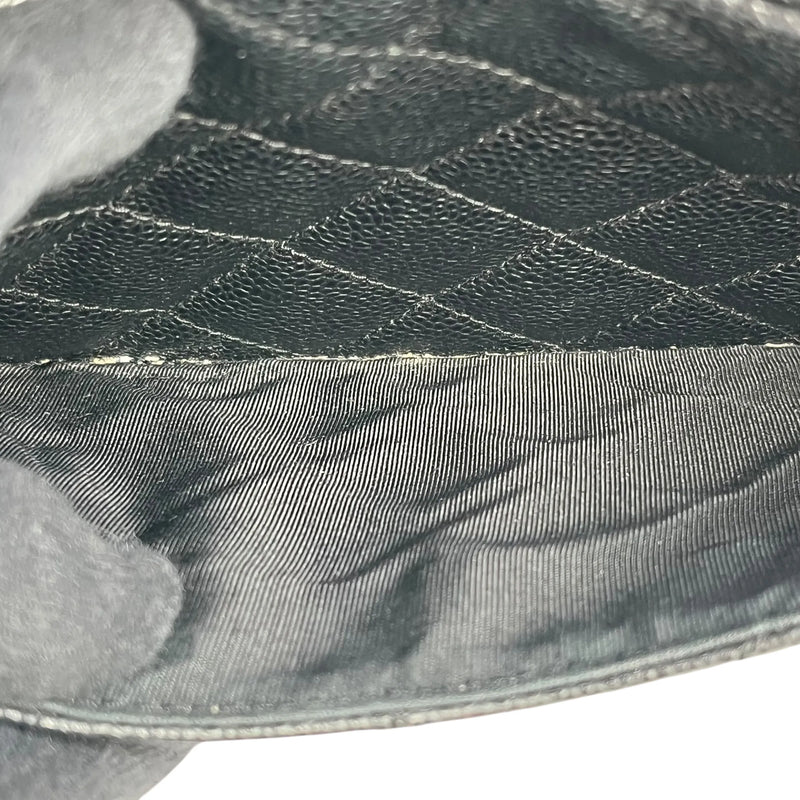 CHANEL Matelasse Caviar Leather Chain Shoulder Bag - Black 