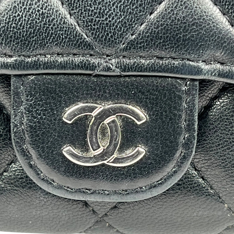 CHANEL Matelasse Lambskin Card Case and Coin Case - Black 