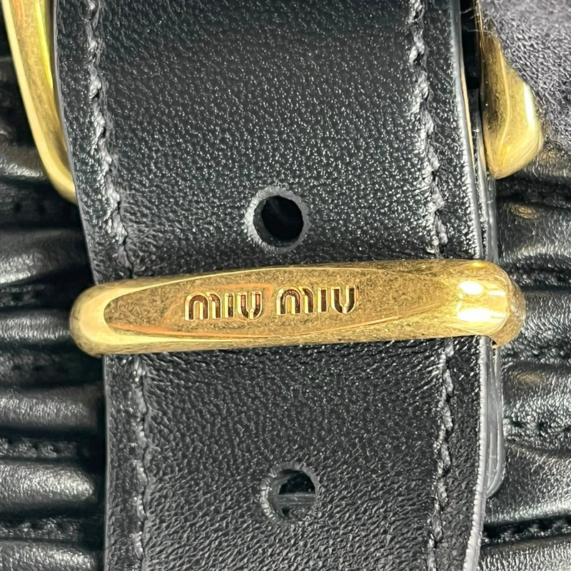 MIUMIU Matelasse Leather Second Bag Handbag - Black