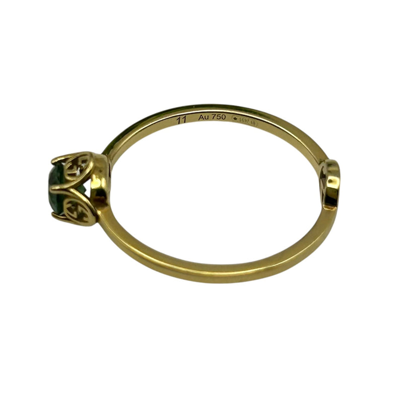 GUCCI Interlocking G Tourmaline Ring Jewelry - 18KYG 