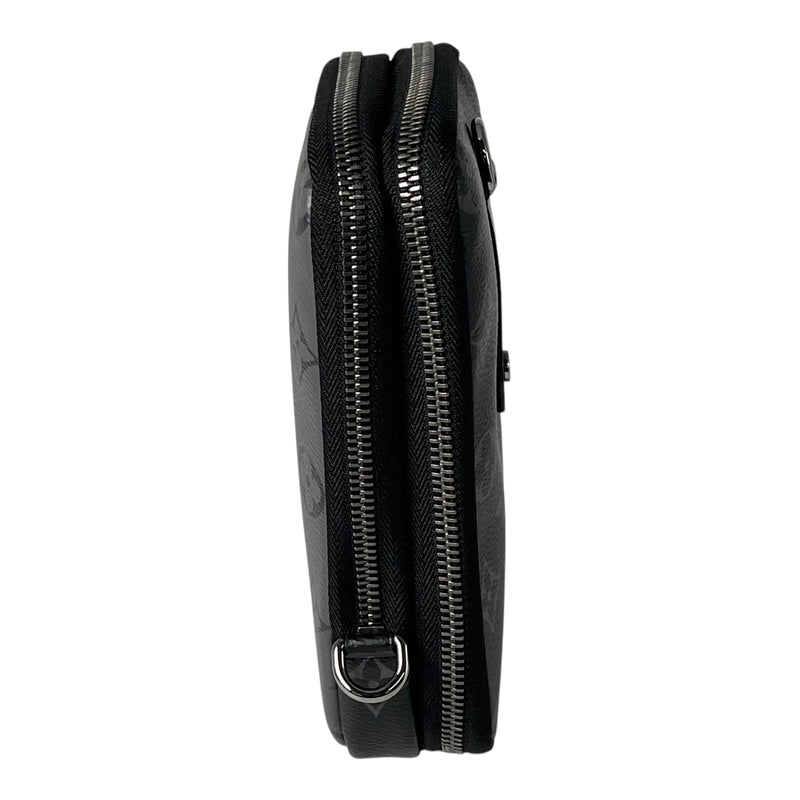 Louis Vuitton Monogram Eclipse Reverse Double Phone Case Shoulder Bag - Black 