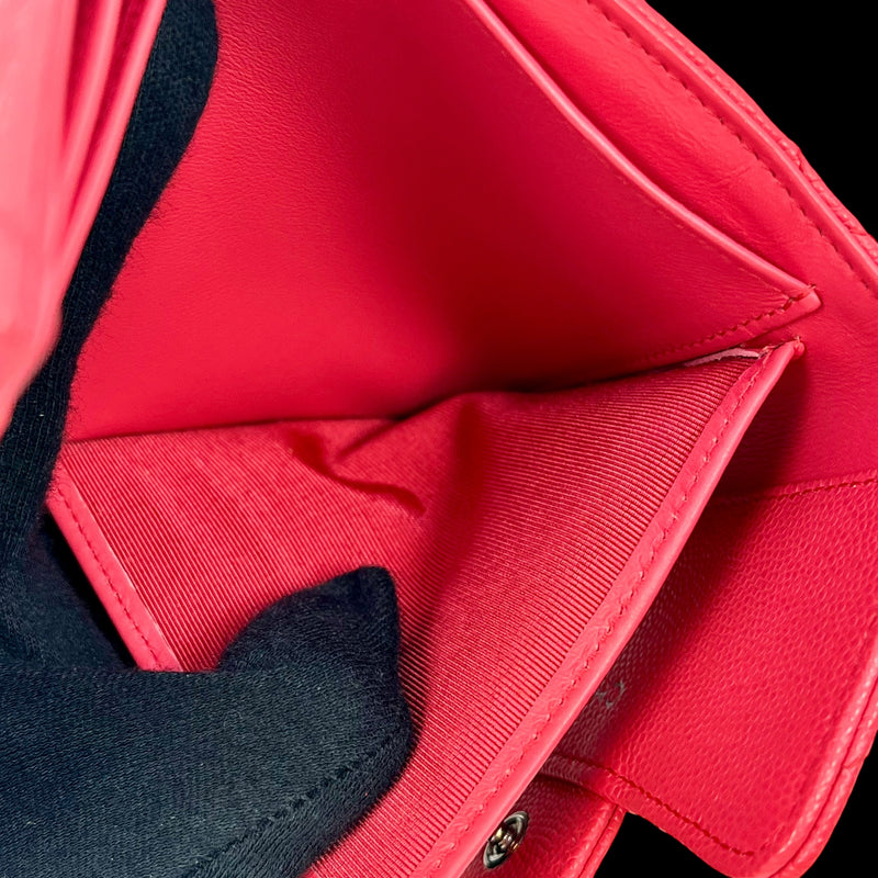 CHANEL マトラッセ キャビアスキン 二つ折り財布 コンパクトウォレット - ピンク