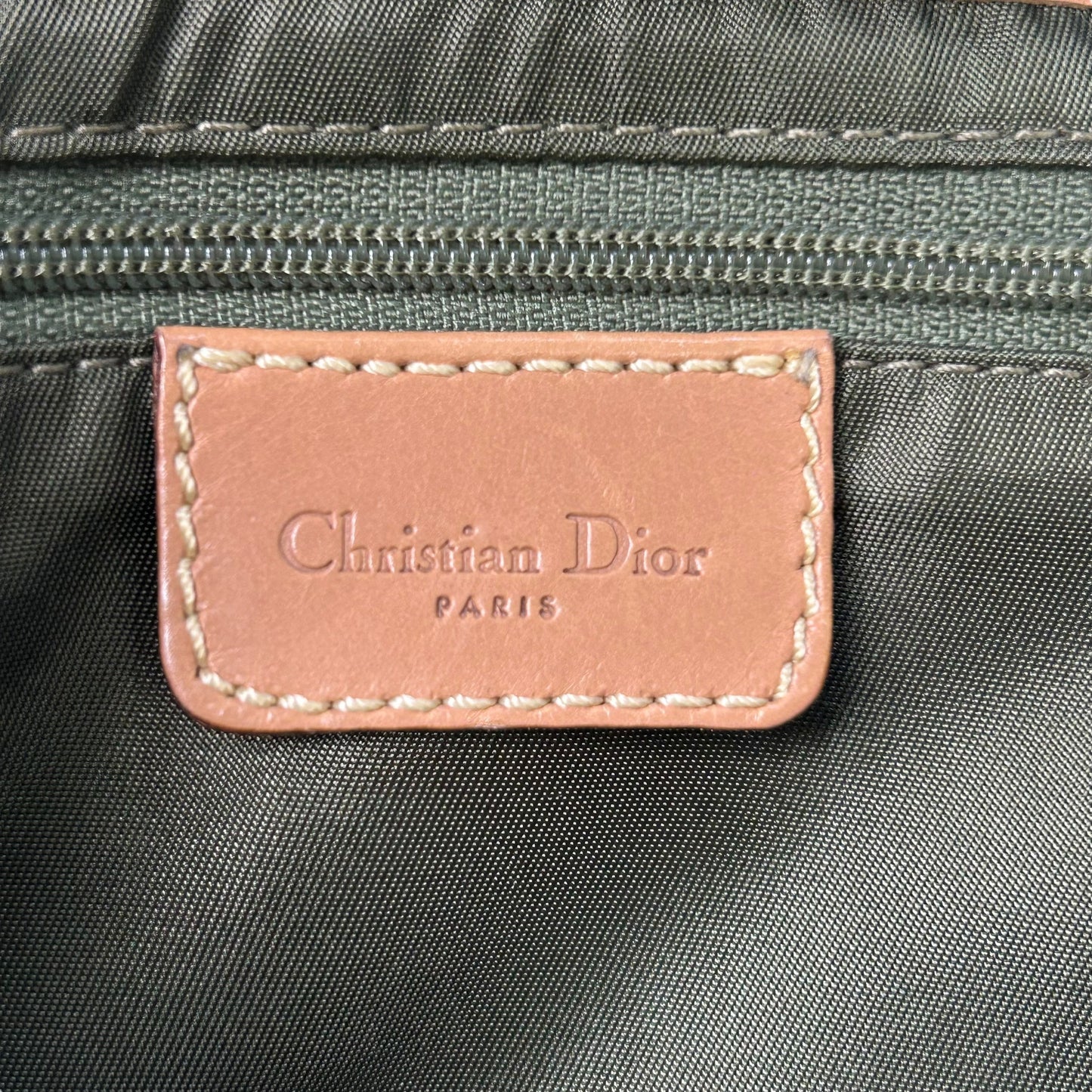 Dior サドル トロッター キャンバス ハンドバッグ ショルダーバッグ - カーキ × ベージュ