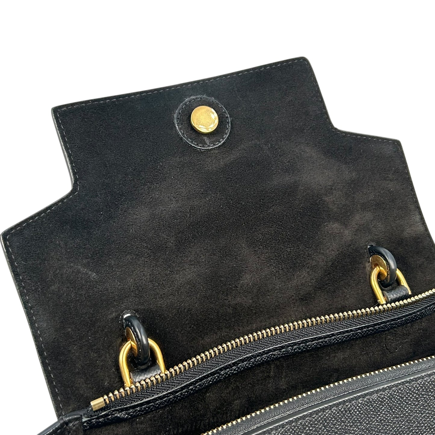 CELINE Leather Micro Beret Handbag/Shoulder Bag - Black 