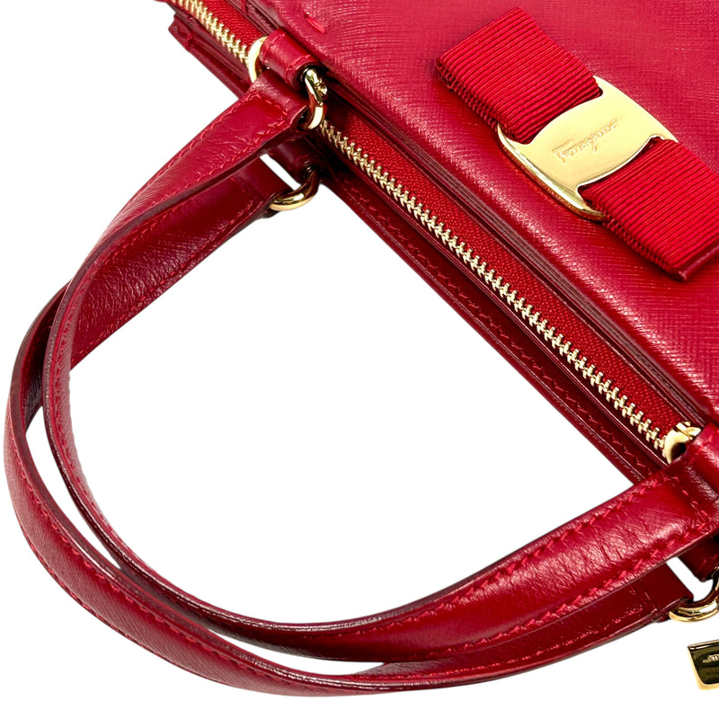 Salvatore Ferragamo ヴァラ ボン ハンドバッグ - レッド