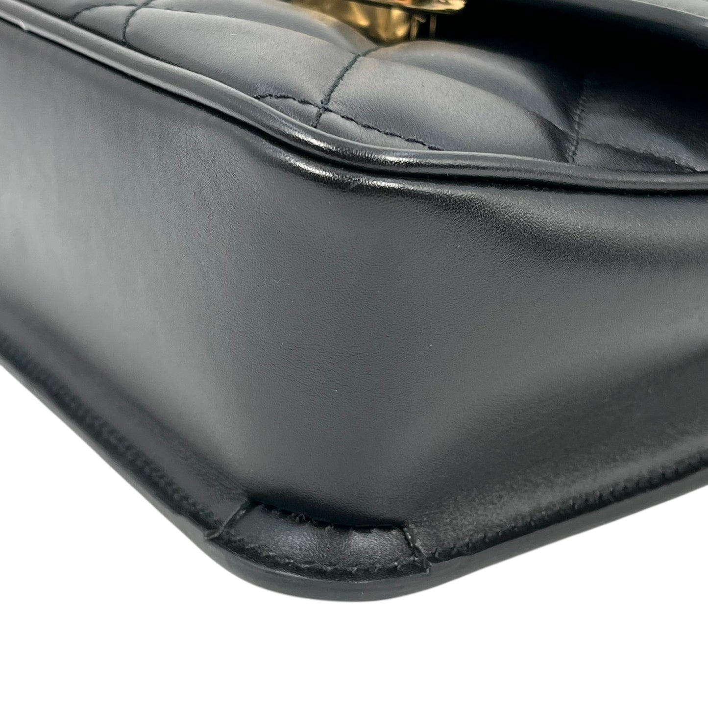 GUCCI Deco Leather Mini Chain Shoulder Bag - Black 