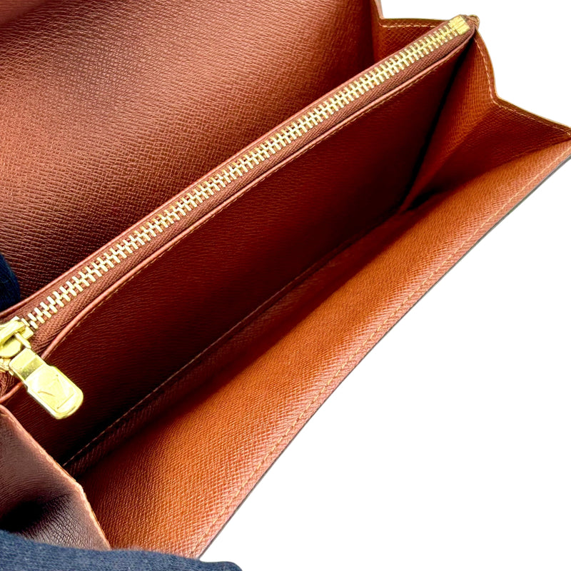 Louis Vuitton モノグラム キャンバス ポルトモネクレディ 長財布 - ブラウン