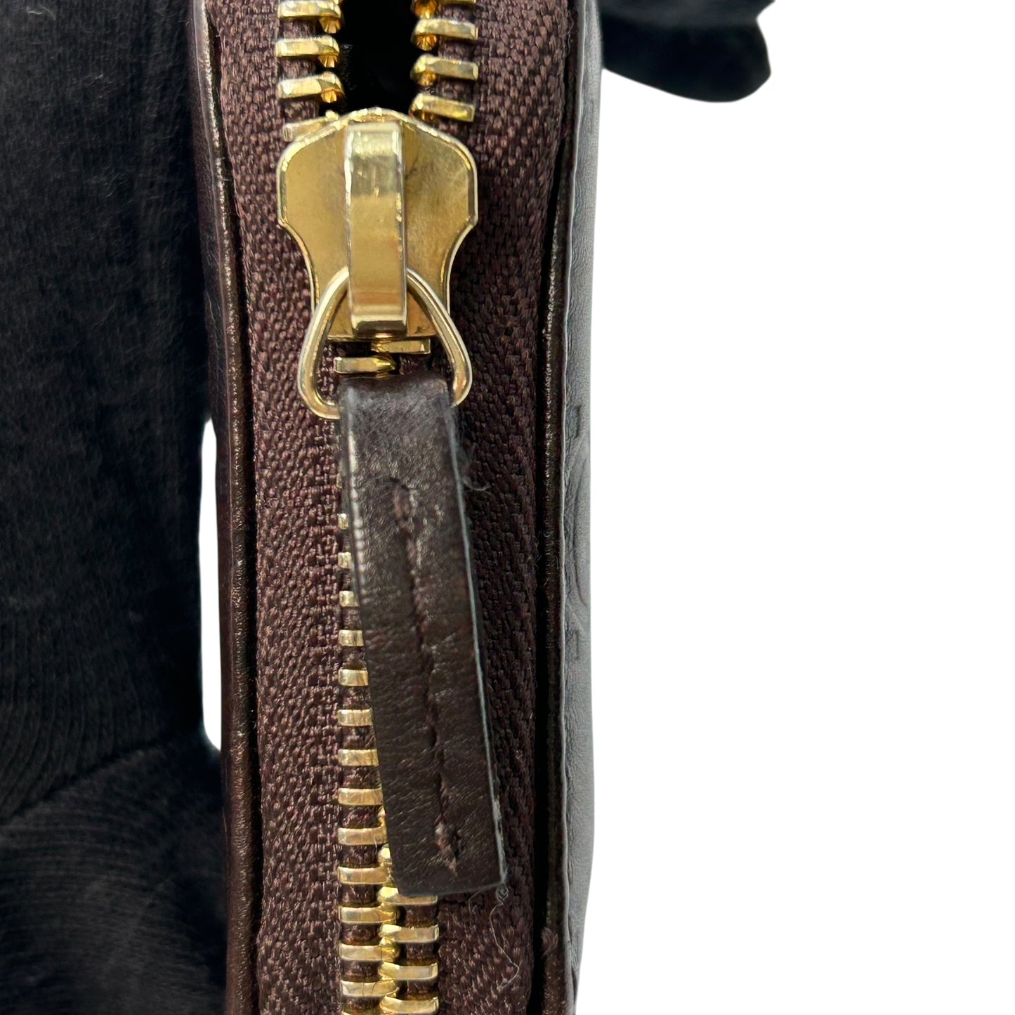 GUCCI Guccissima Card Case Compact Wallet - Dark Brown 