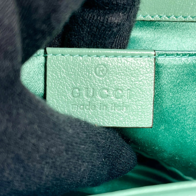 GUCCI GG Marmont Mini Sequin Shoulder Bag - Mint Green 