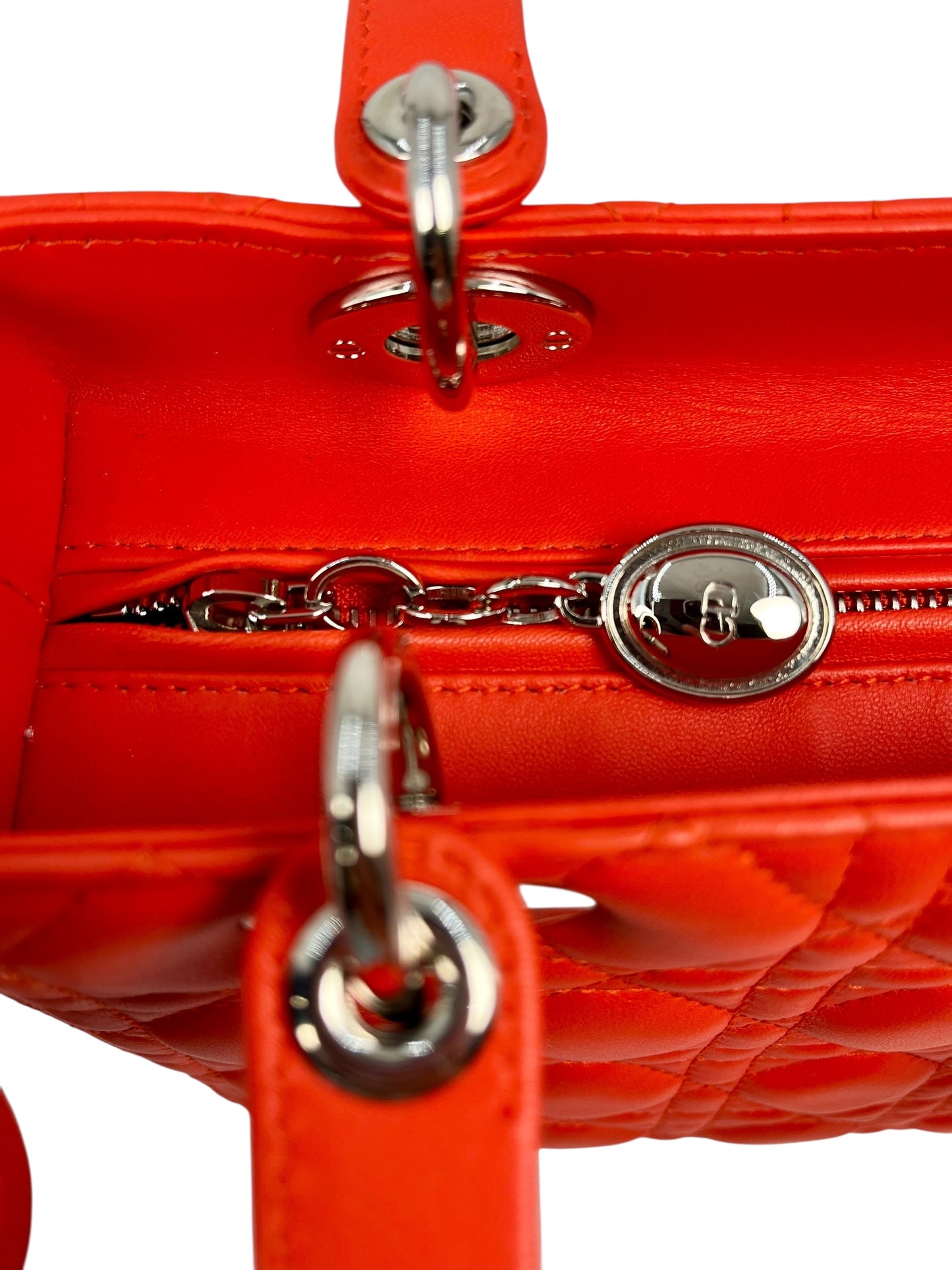 Dior Lady Dior Handbag Shoulder Bag - Orange 