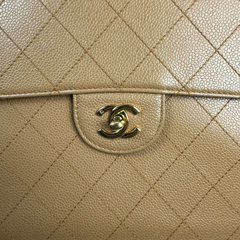 CHANEL Matelasse 30 Caviar Leather Chain Shoulder Bag - Brown 