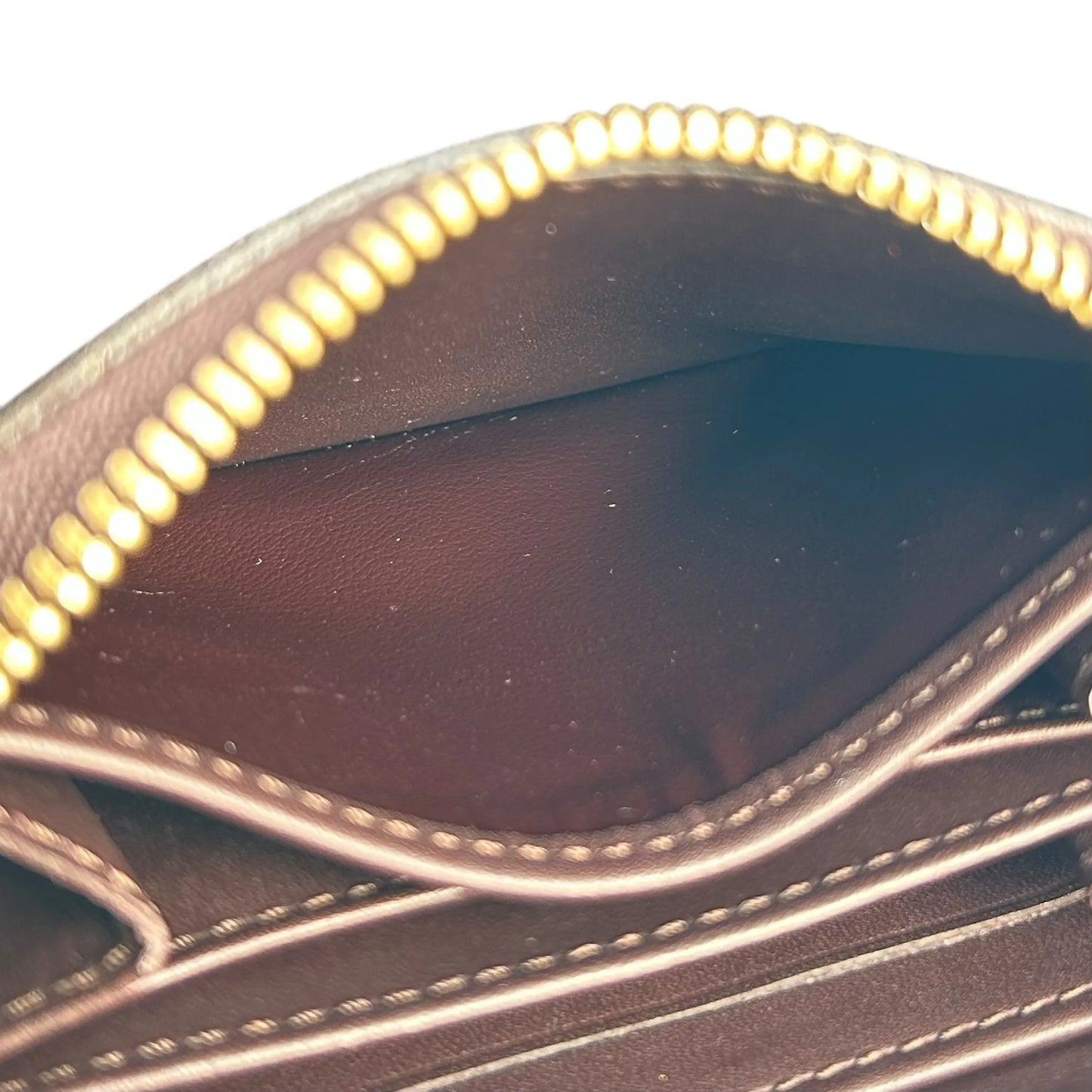 Louis Vuitton Vernis Zippy Card Case Bifold Compact Wallet - Dark Brown 