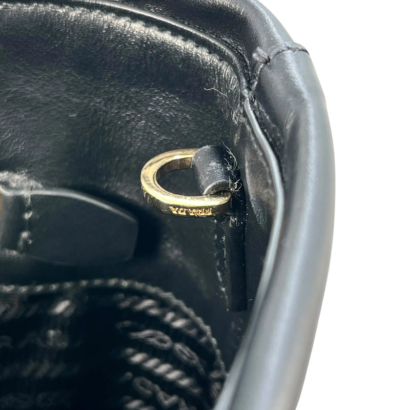 PRADA Soft Calf Leather Tote Bag/Shoulder Bag - Black 