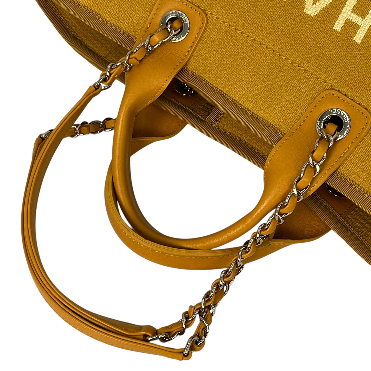 CHANEL ドーヴィル キャンバス トートバッグ - イエロー