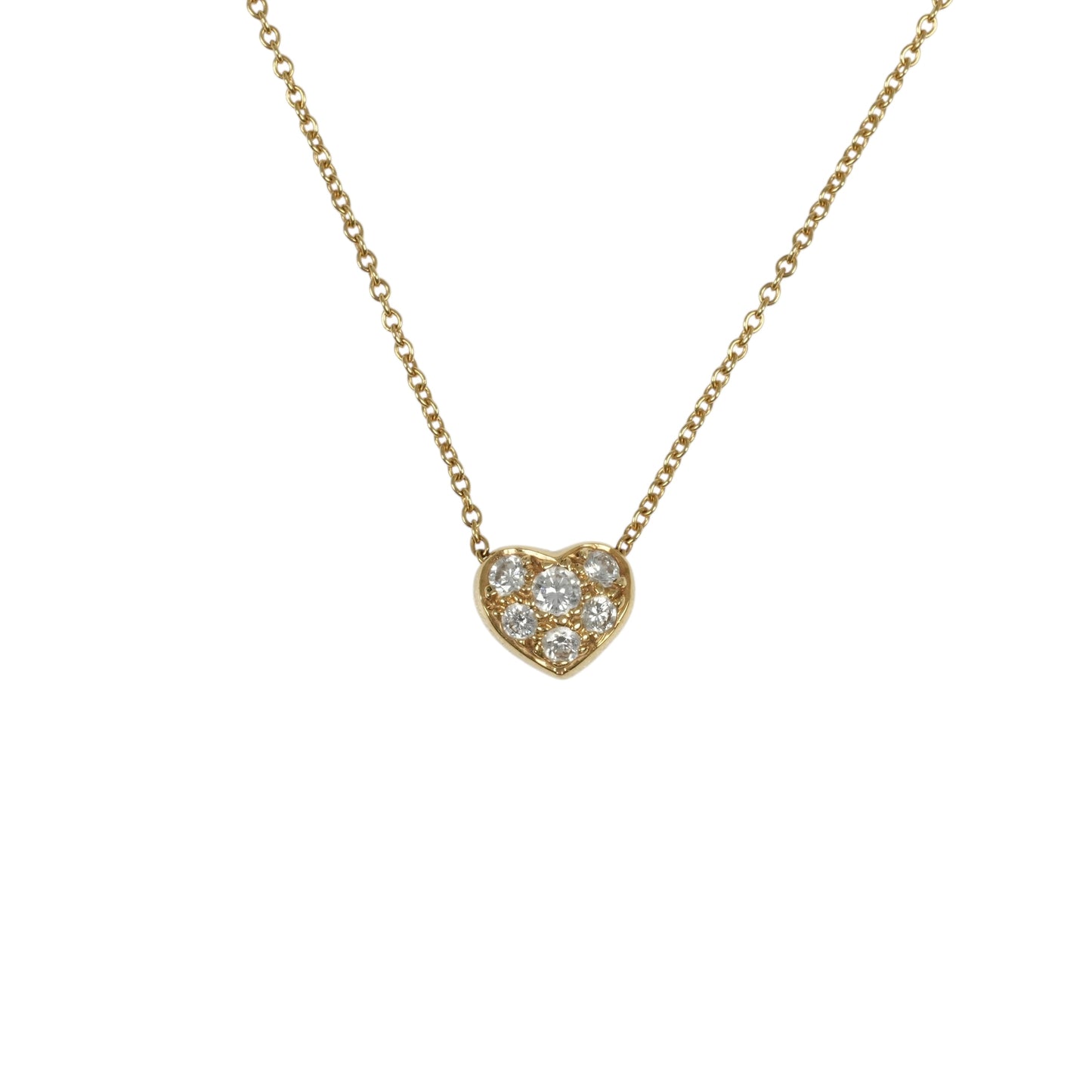 Tiffany Pavé Diamond Heart Necklace - 18KYG 