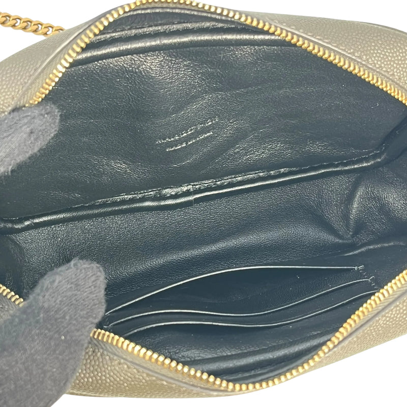 Saint Laurent Lou Mini Shoulder Bag with Chain Wallet - Dark Grey 